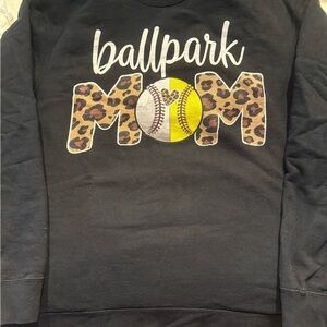 Black Sweatshirt with Ballpark Mom Design